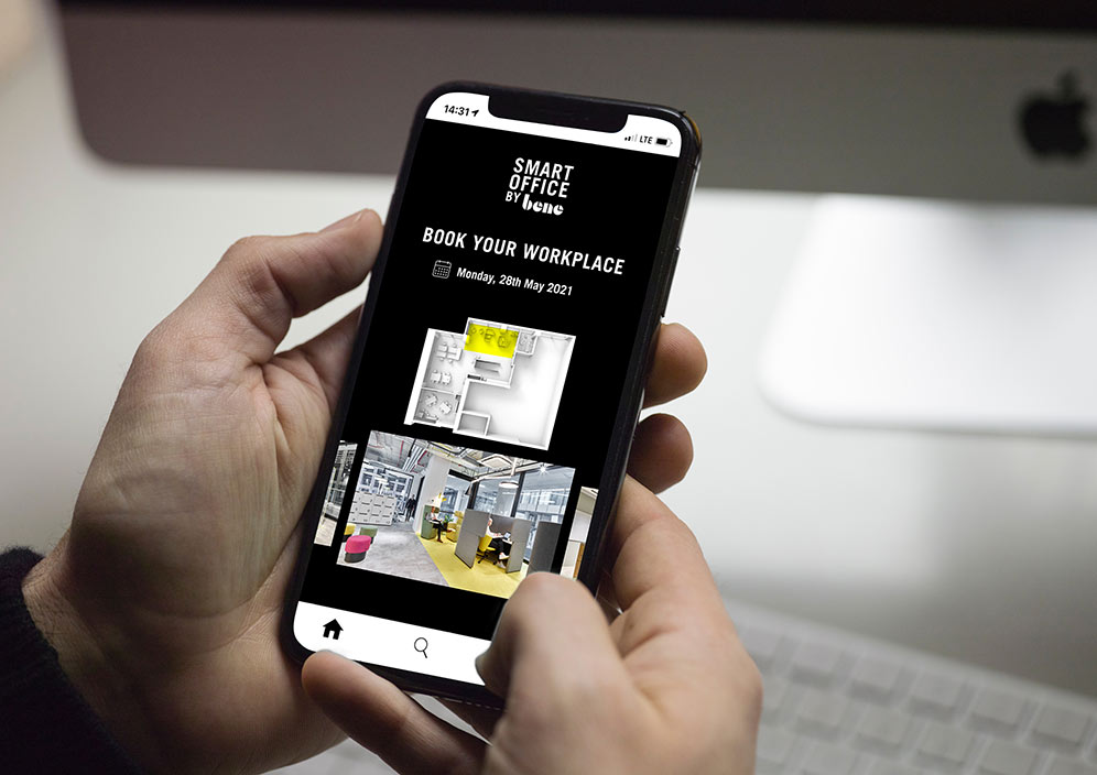 Bene - screenshot of employee app for booking workplaces